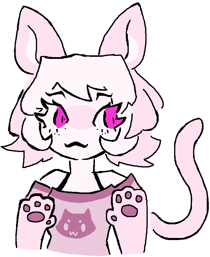 Roxy Lalonde from Homestuck with an attached cat tail and paw gloves. Drawn by raptley (rest in peace).